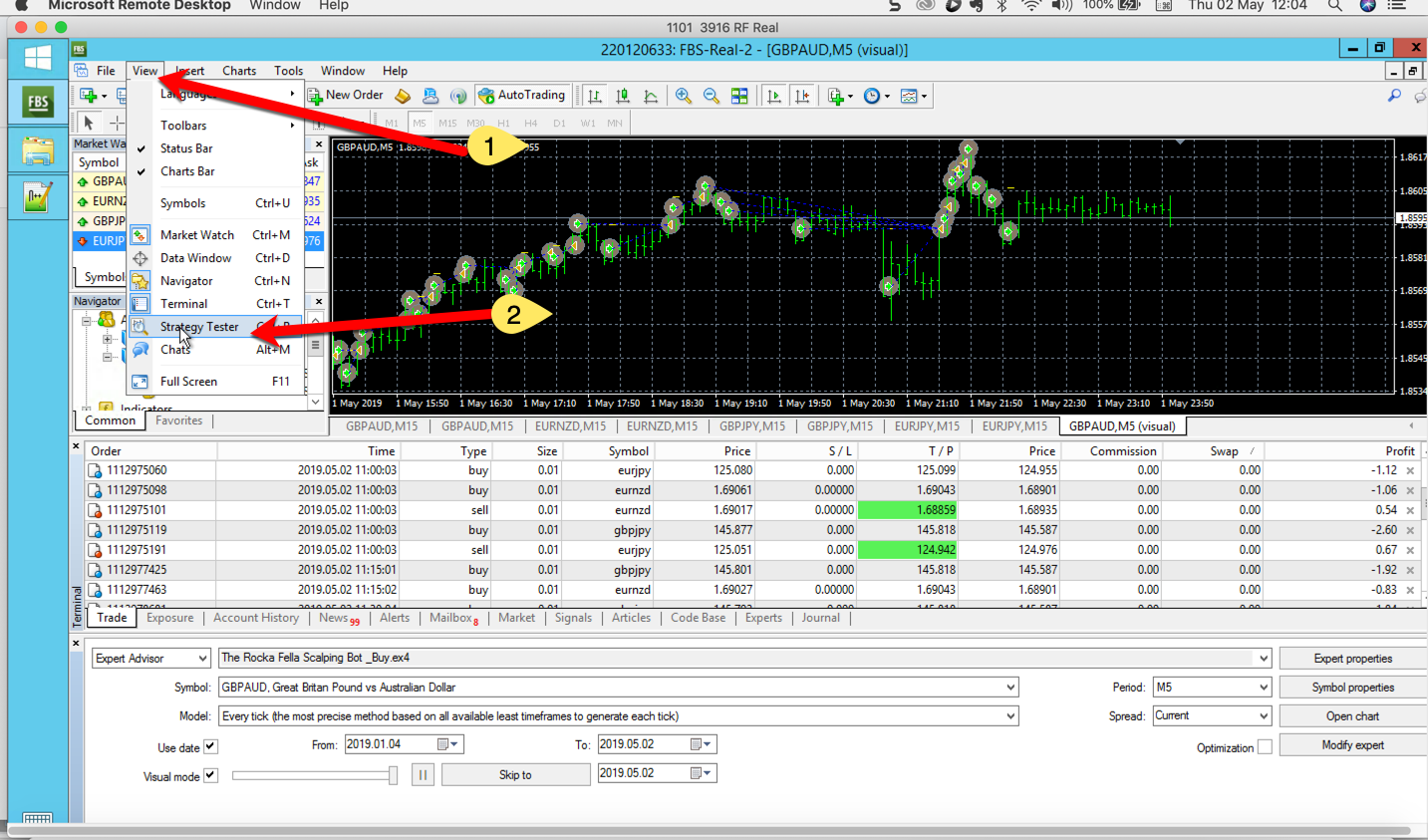 forex ea backtesting software